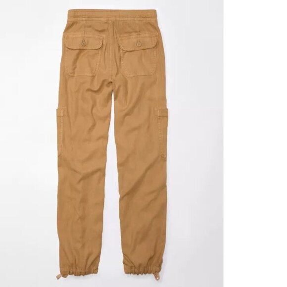 AE Dreamy Drape Linen-Blend Baggy Wide-Leg Cargo Pant NWT Sz 6L - Picture 4 of 9